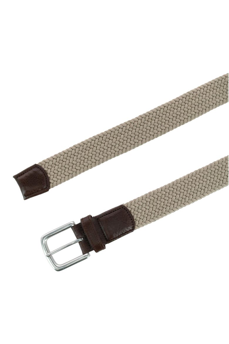 Riverside Solid Stretch Weave Belt, Alternate, color, Khaki
