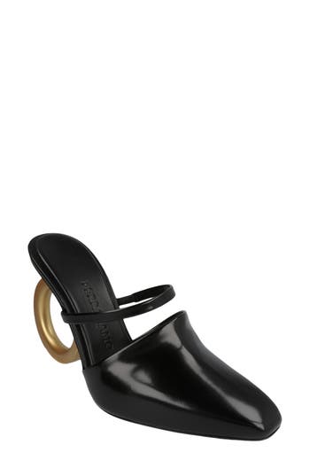 Ferragamo Gancini Heel Mule Pump In Black
