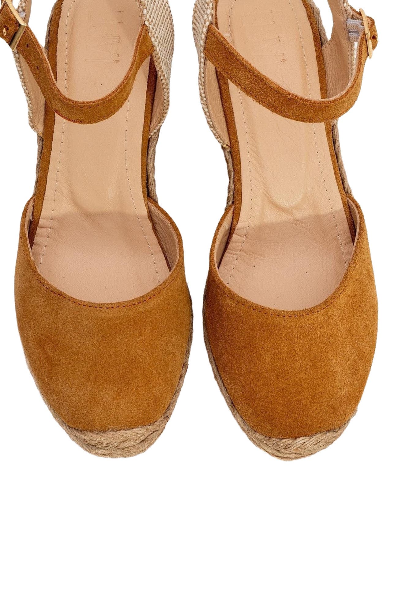 Forever & Always Shoes Sinta Suede Leather Platform Espadrille, Alternate, color, Light Brown Leather