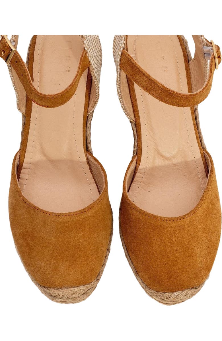 Forever & Always Shoes Sinta Suede Leather Platform Espadrille, Alternate, color, Light Brown Leather