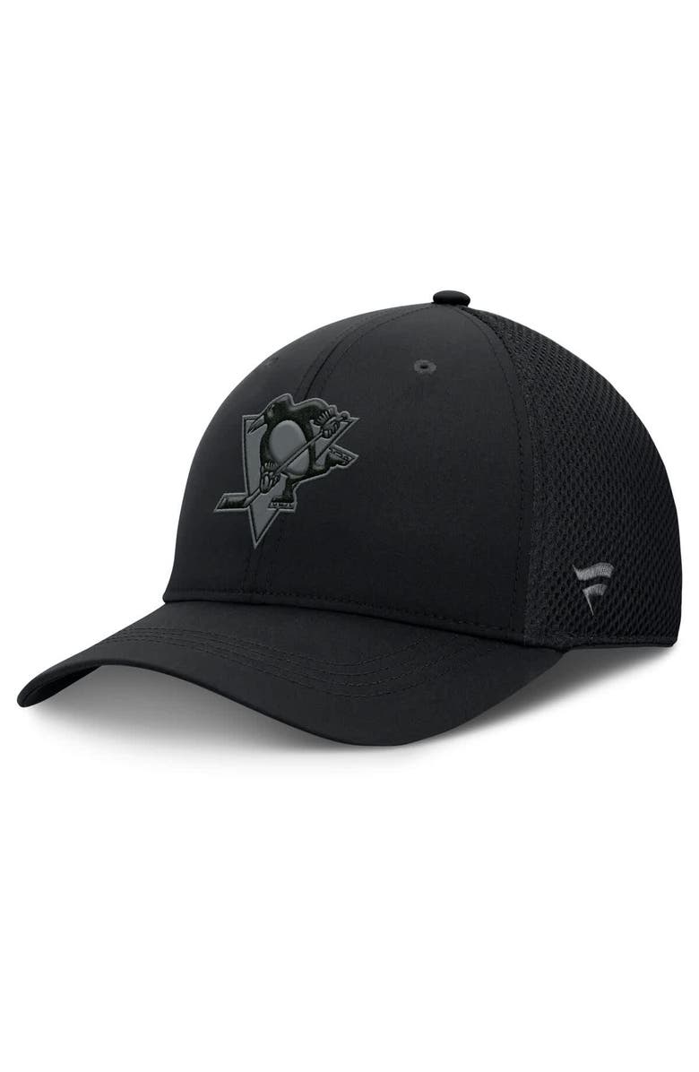FANATICS Men's Fanatics Black Pittsburgh Penguins Authentic Pro Road Flex Hat, Main, color, Black