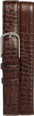 Nordstrom Milo Croc Embossed Leather Belt
