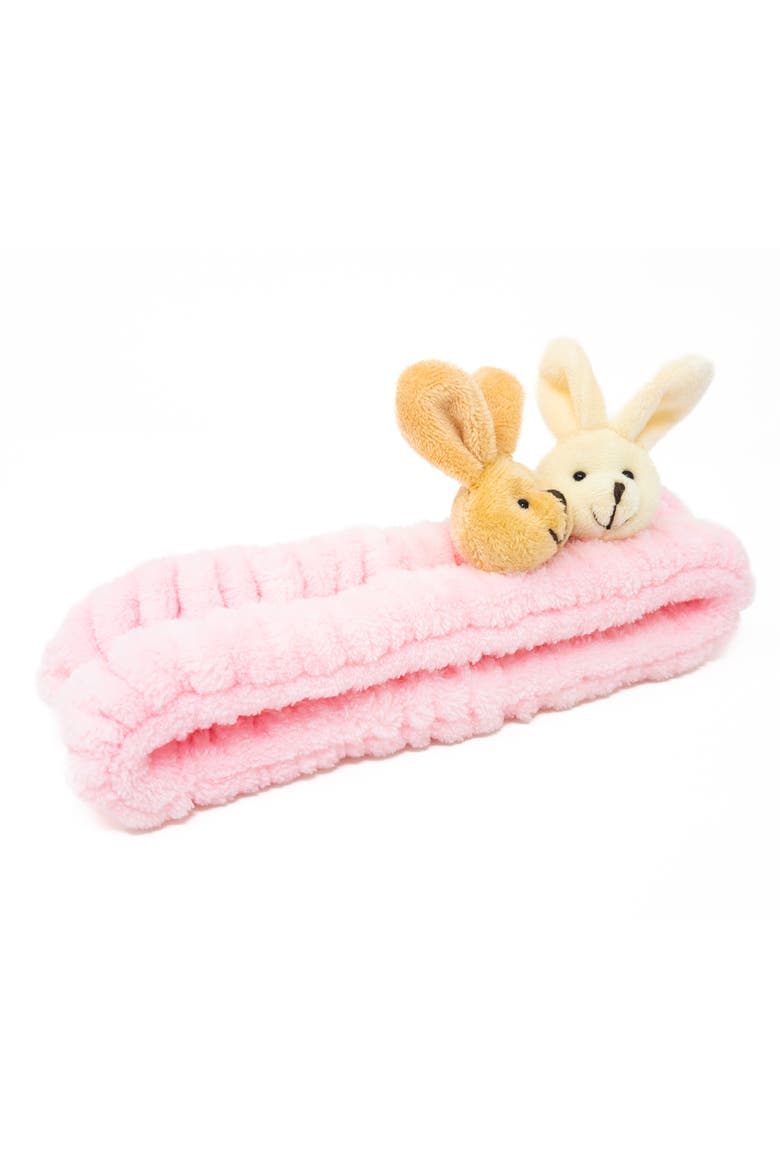 2pc Plush Spa Headband Set, Alternate, color, Bunny Friends Set -Pink