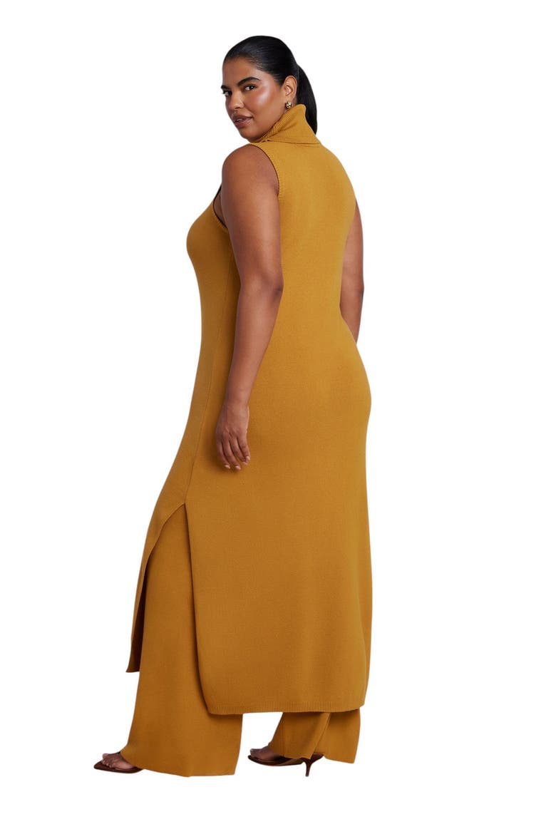 Turtleneck Sweater Midi Dress (plus), Alternate, color, HONEY