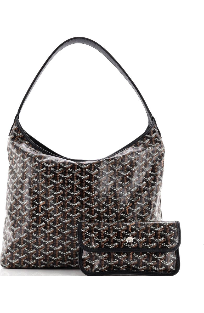 Pre-Owned Goyard Boheme Hobo Printed Coated Canvas, Alternate, color, Black