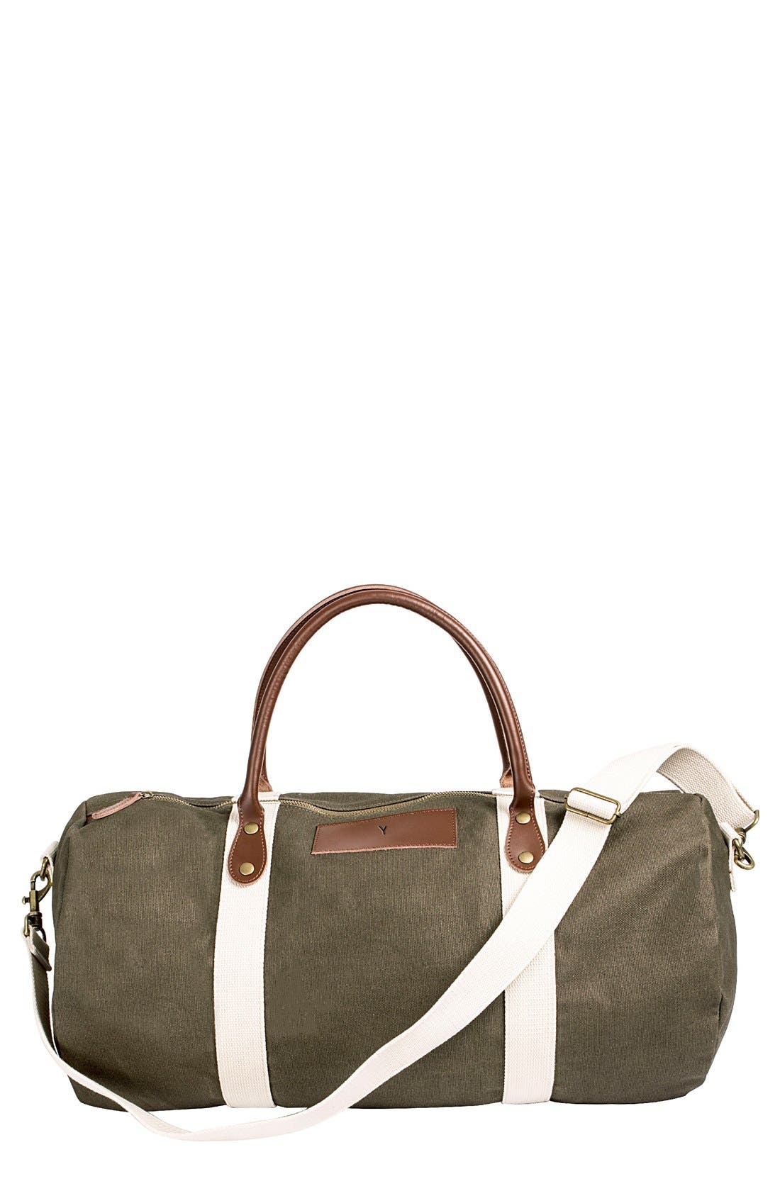 Cathys Concepts Monogram Duffle Bag, Main, color, GREEN-Y