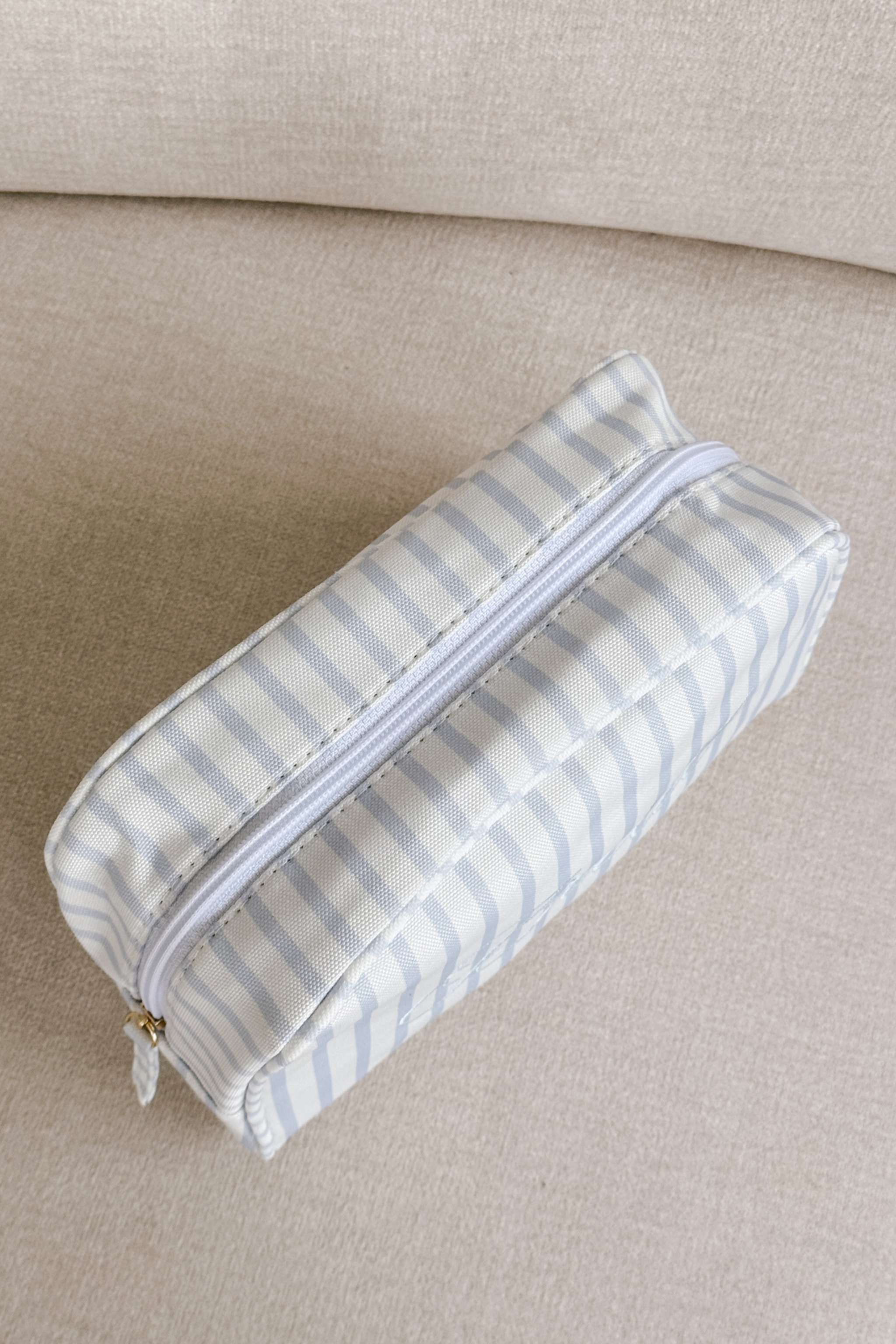 Bride Striped Cosmetic Bag, Alternate, color, Blue