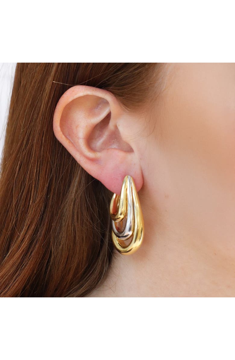 The Lovery Fine Jewelry Two-Tone Trio Hoop Earrings, Alternate, color, Two Tone