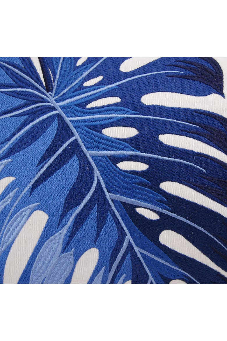 Tropical Blue Monstera Indoor/Outdoor Lumbar Accent Throw Pillow Decor, Alternate, color, Blue