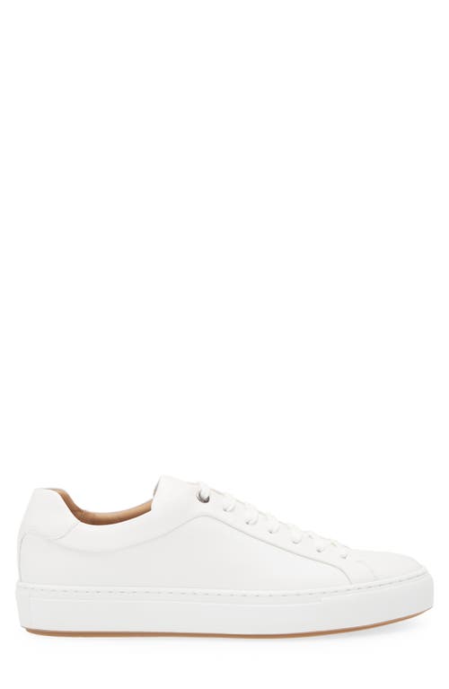 Hugo Boss Gary Tenn Mens Leather Low-top Trainers With Branded Lace Loop Nos In White