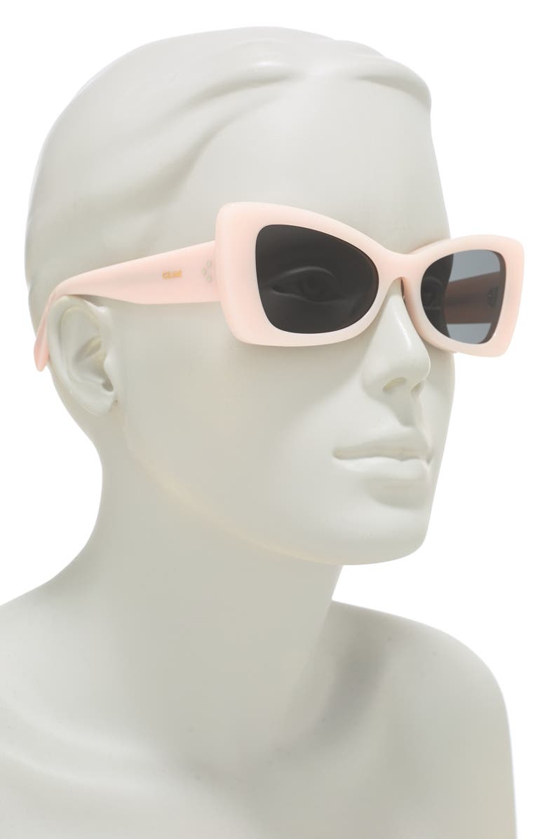 CELINE Bold 3 Dots 54mm Butterfly Sunglasses, Alternate, color, Shiny Pink / Smoke