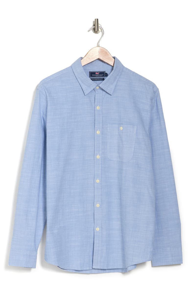 vineyard vines Slim FIt Chambray Shirt, Alternate, color, 