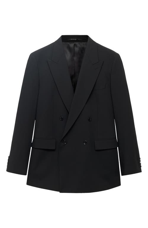 Mango Relaxed Fit Double Breasted Suit Jacket In Black