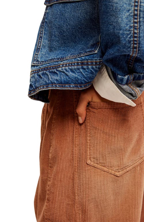 Shop Free People Good Luck Barrel Leg Corduroy Pants In Emperador