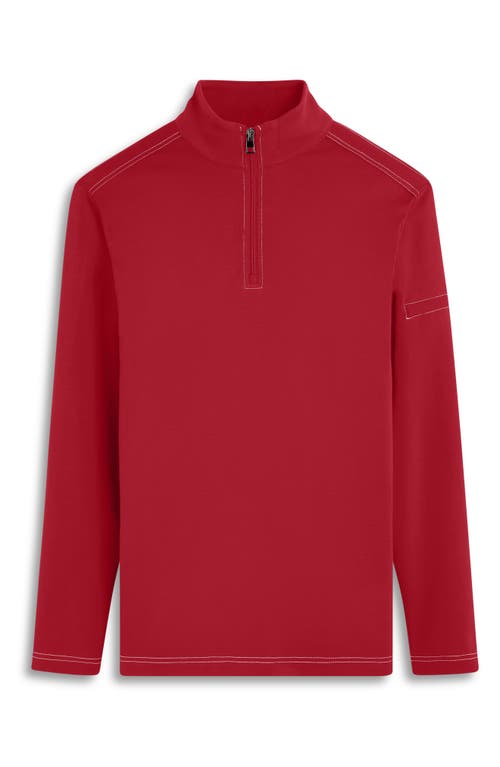 Bugatchi Quarter Zip Knit Pullover In Pink