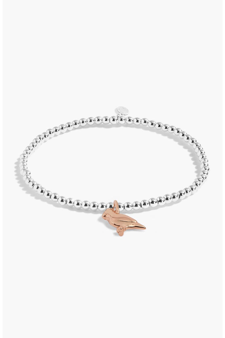 A Little 'Red Cardinal' Bracelet In Silver Plating, Alternate, color, Metallic Silver