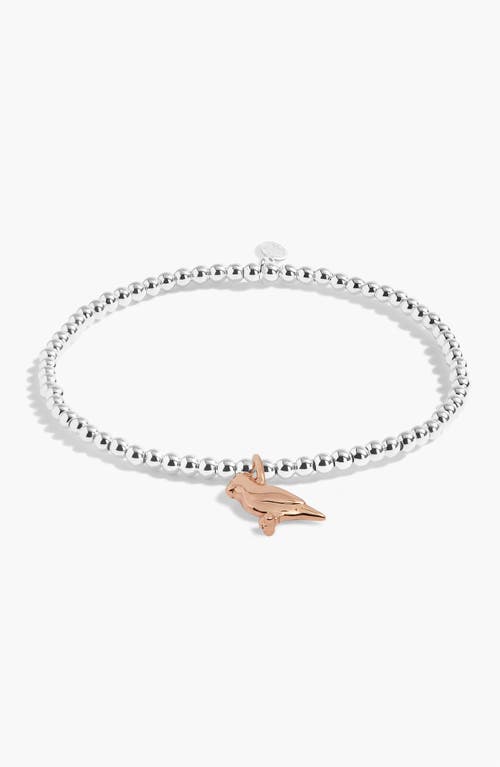 A Littles & Co A Little 'red Cardinal' Bracelet In Silver Plating