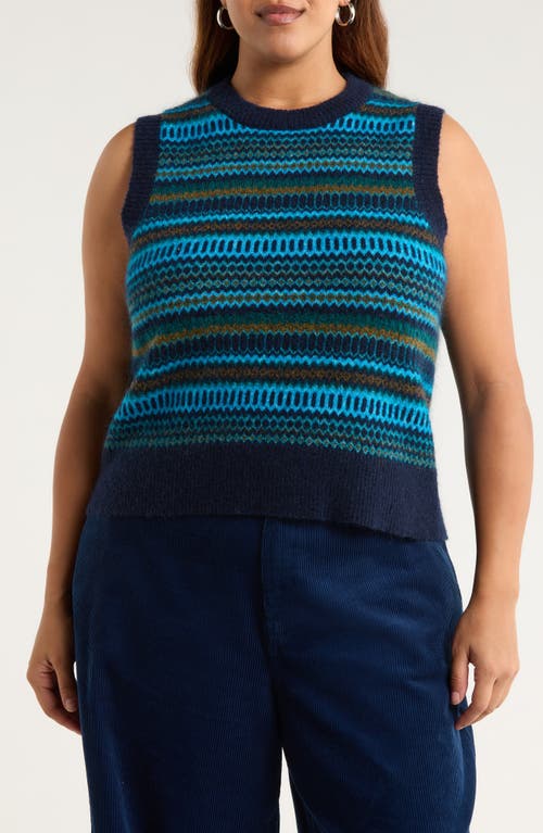 Seasalt Cornwall Annik Fair Isle Wool & Mohair Blend Sweater Vest In Multi