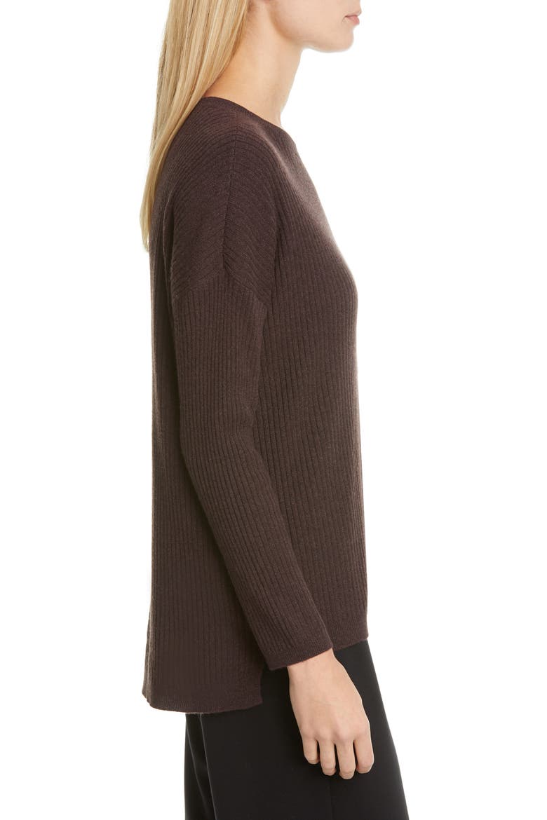 Ribbed Cashmere Box Sweater, Alternate, color, CLOVE