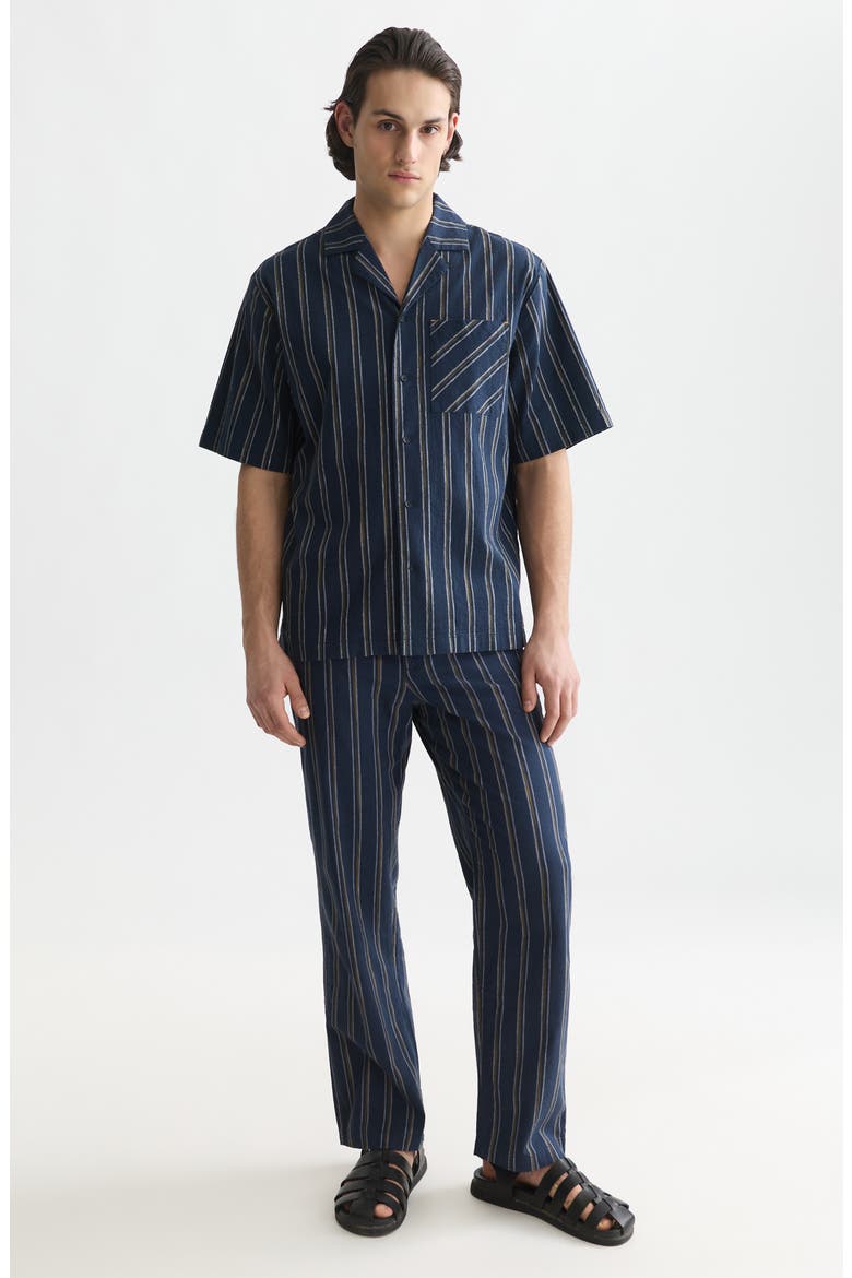 Relaxed Fit Short Sleeve Button-Up Shirt, Alternate, color, SKY CAPTAIN STRIPE