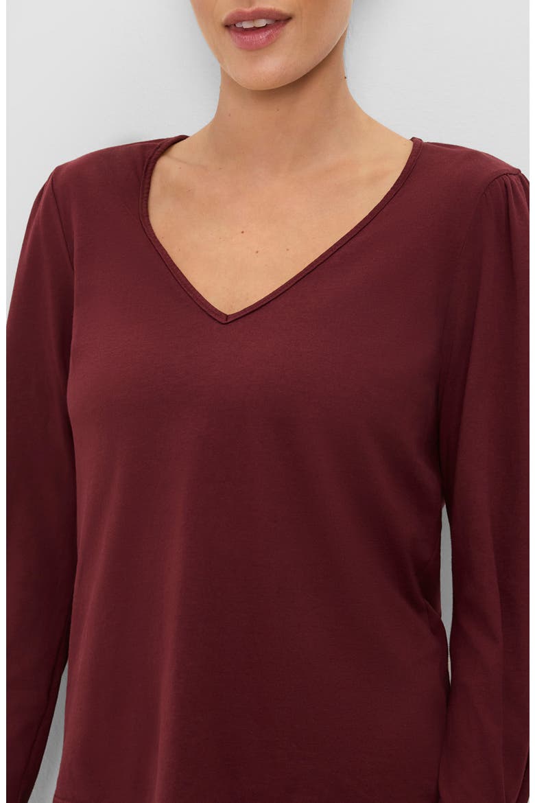 Alba V Neck Puff Sleeve T-Shirt, Alternate, color, PORT ROYAL