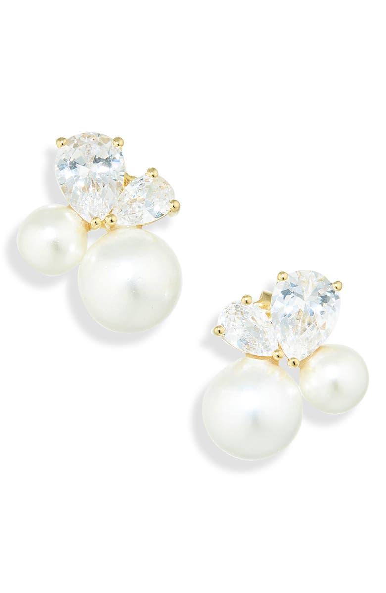 Éliou Sopra Cluster Stud Earrings, Main, color, White