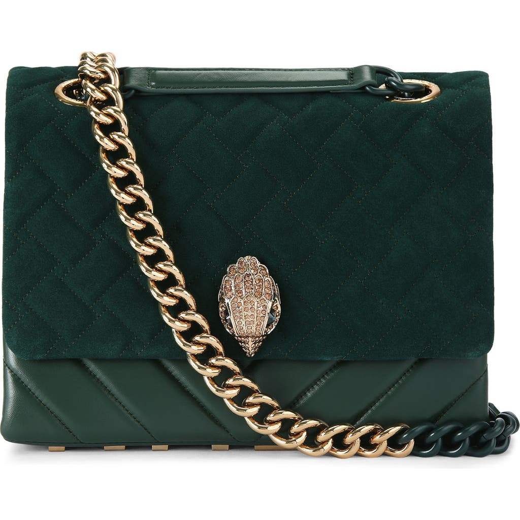 Kurt Geiger London Large Kensington Quilted Shoulder Bag In Green