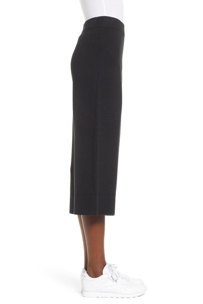 Wide Leg Crop Sweater Pants, Alternate, color, BLACK