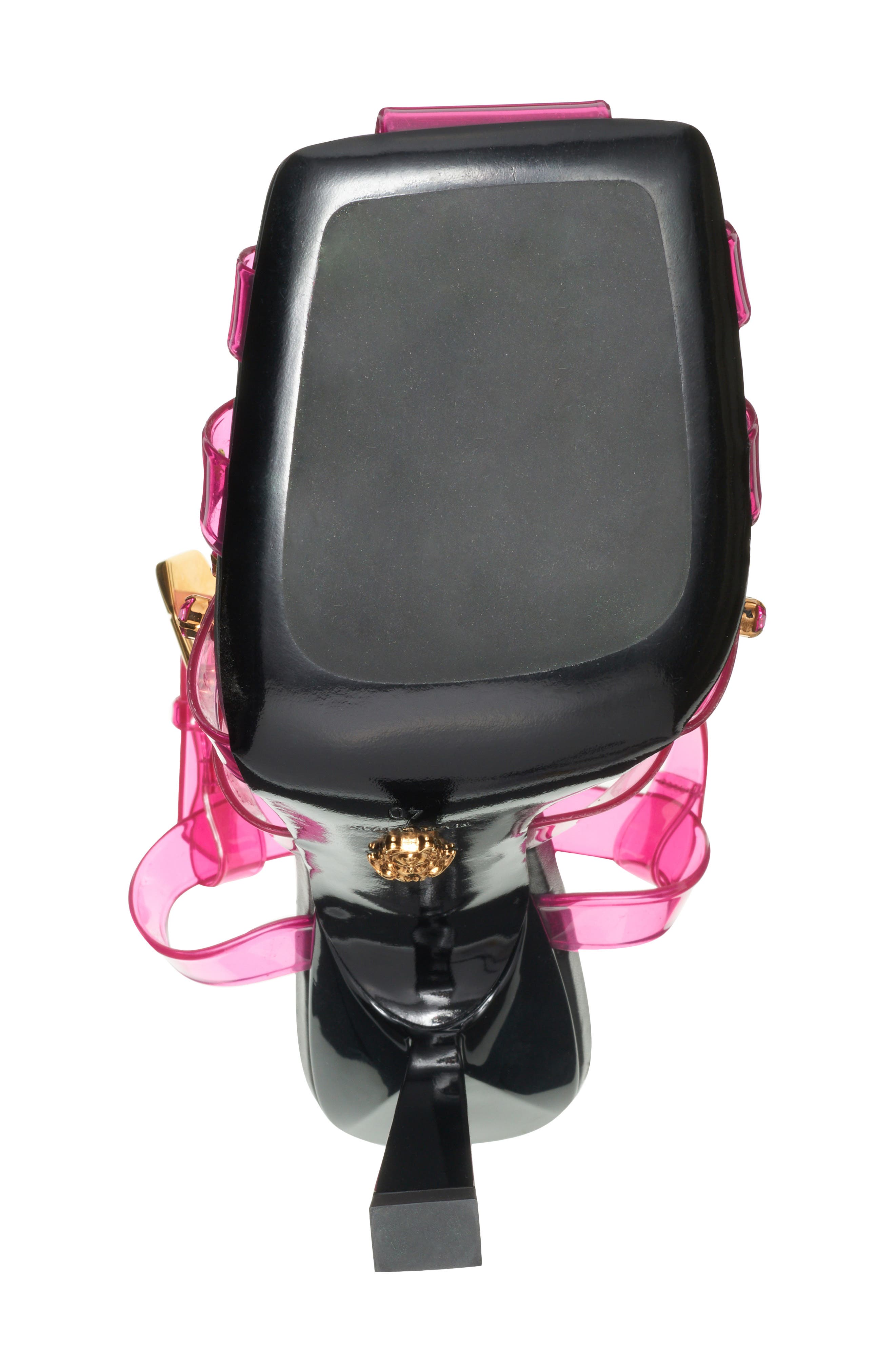 Versace Crystal Embellished Jelly Fisherman Sandal, Alternate, color, 