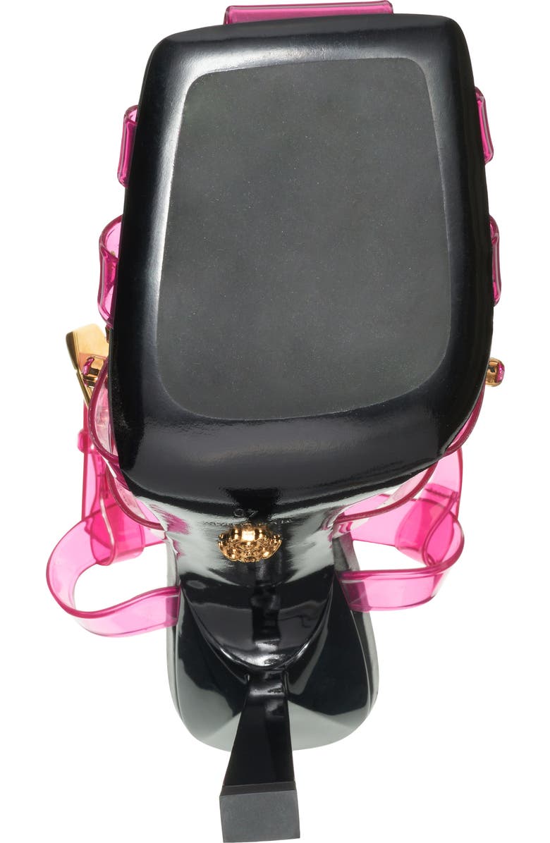 Versace Crystal Embellished Jelly Fisherman Sandal, Alternate, color,