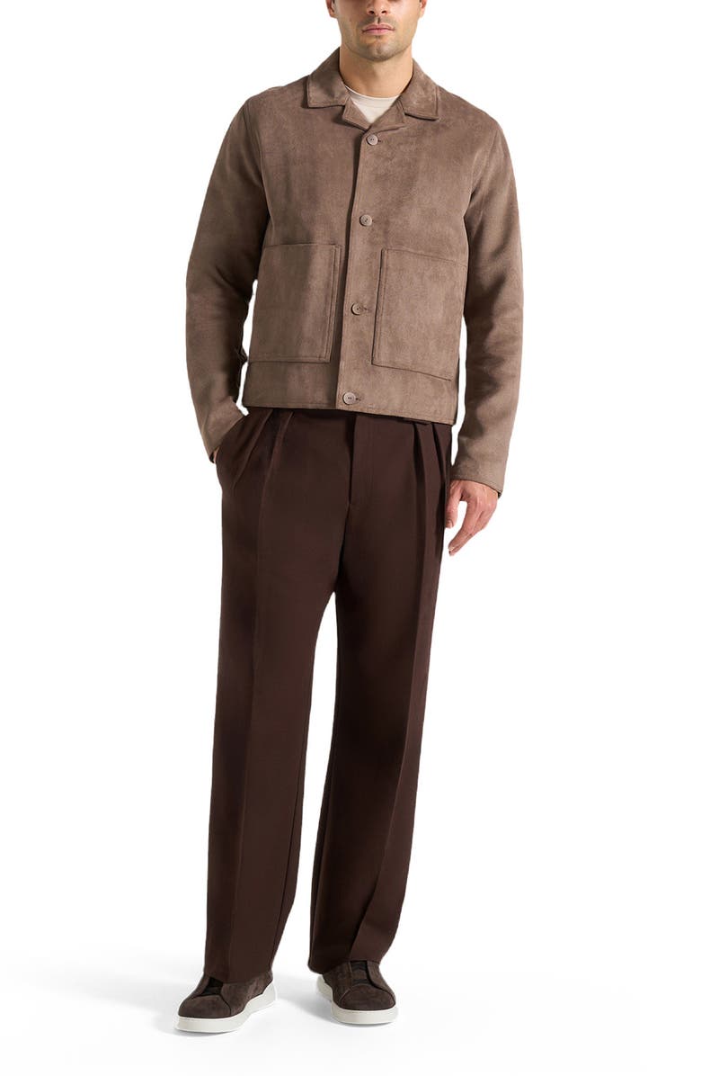 Manière De Voir Pierre Relaxed Fit Pleated Tailored Trousers, Main, color, Brown