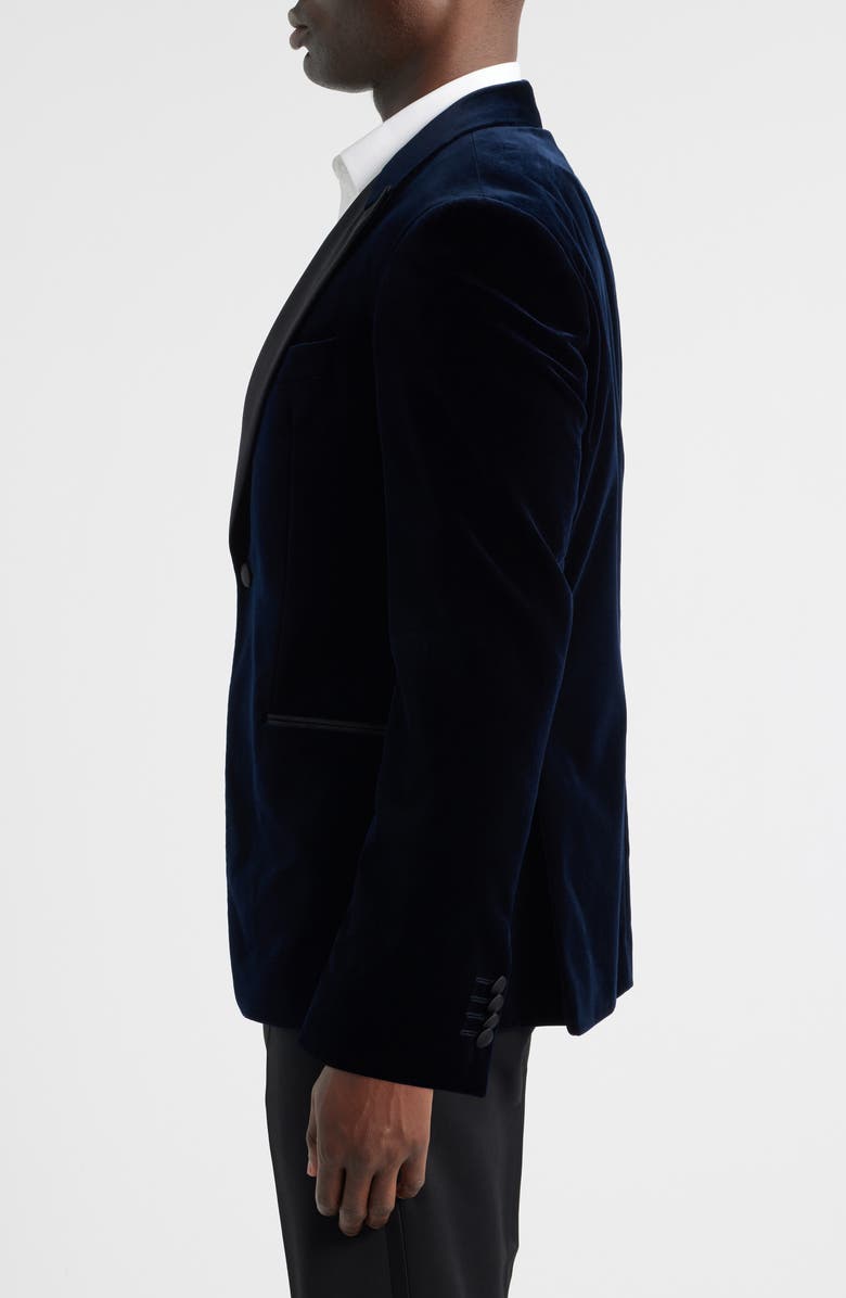 BOSS Hutson Cotton Velvet Dinner Jacket, Alternate, color, Dark Blue