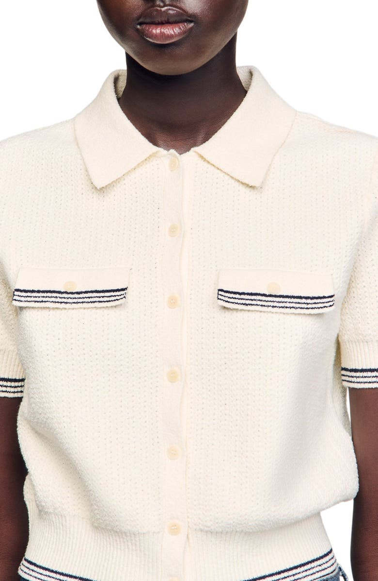 SANDRO Short-sleeved cardigan, Alternate, color, 