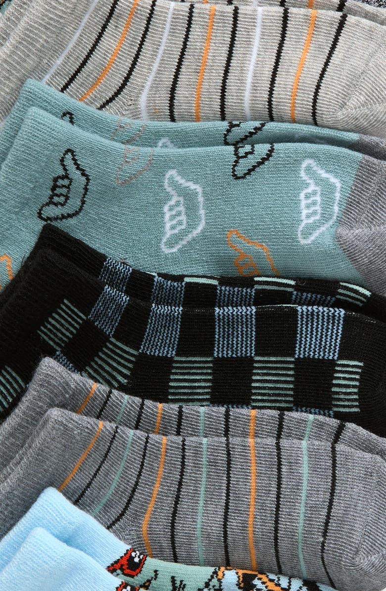 Nordstrom Kids' 6-Pack Assorted Quarter Crew Socks, Alternate, color,