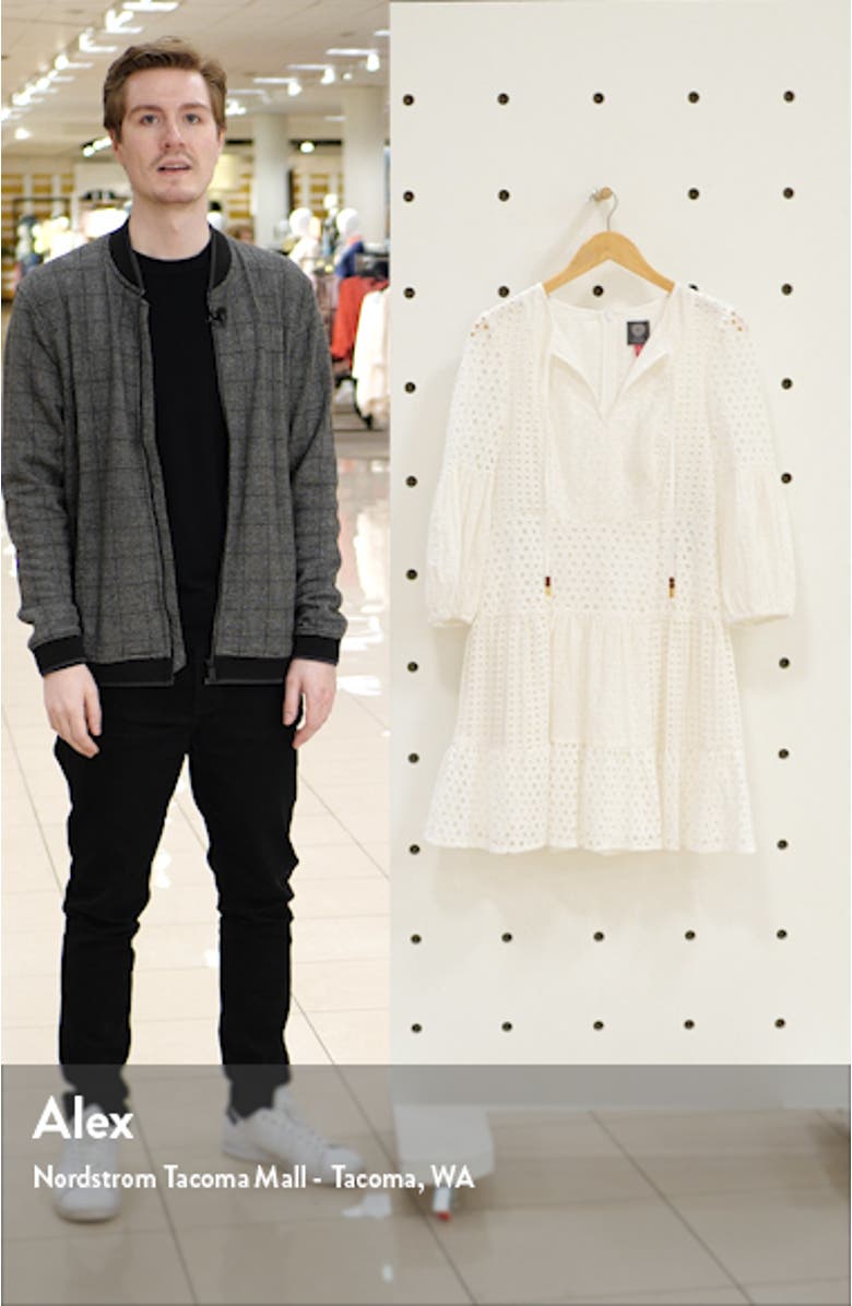 Balloon Sleeve Cotton Eyelet Dress, sales video thumbnail