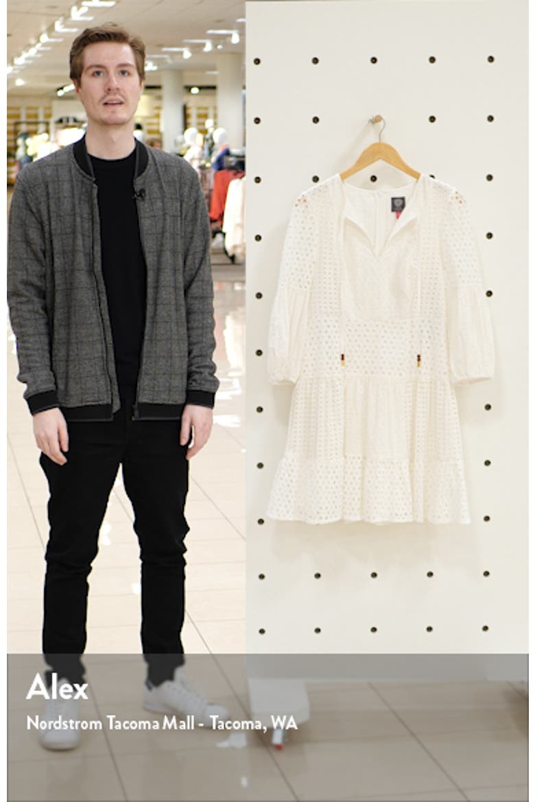 Balloon Sleeve Cotton Eyelet Dress video