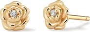 MADE BY MARY Cubic Zirconia Birthstone Flower Stud Earrings
