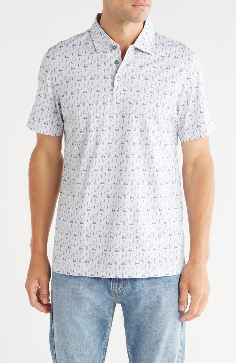 Bugatchi Stretch OoohCotton<sup>®</sup> Knit Polo, Main, color, Stone