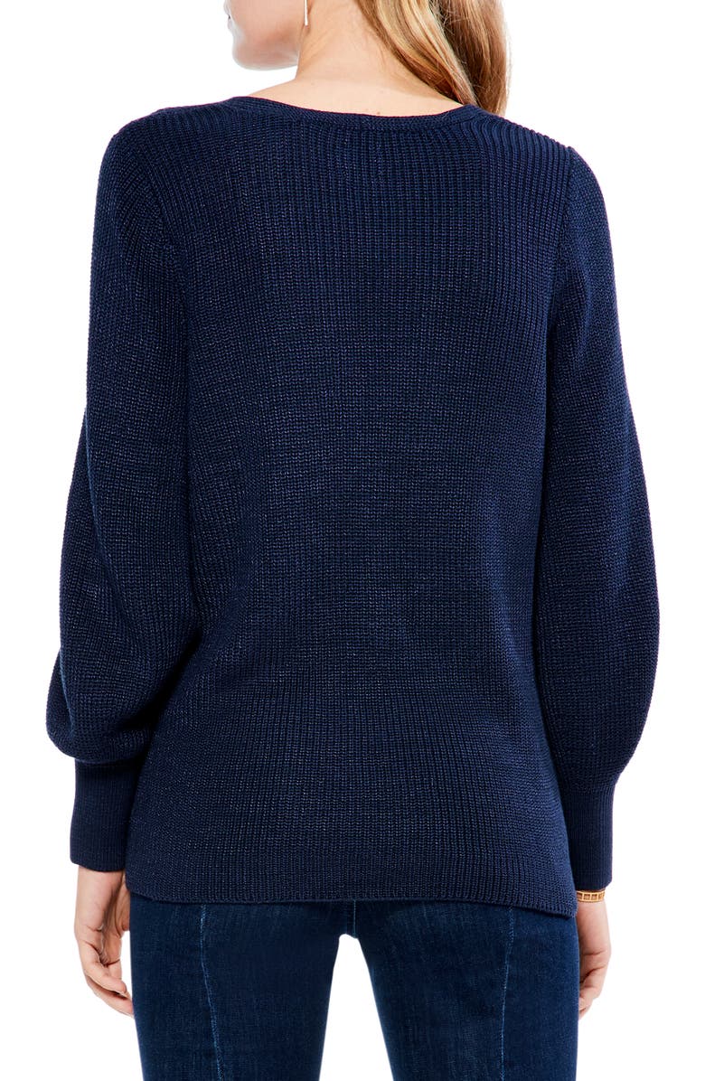 NIC+ZOE Shaker Stitch Cotton Blend Crewneck Sweater, Alternate, color,