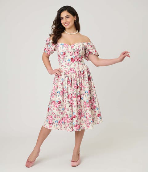 Puff Sleeve Swing Dress