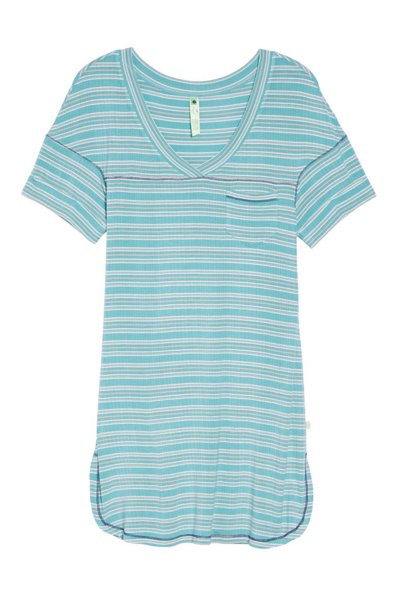 Intimates Rib Sleep Shirt, Alternate, color, HOLLY STRIPE