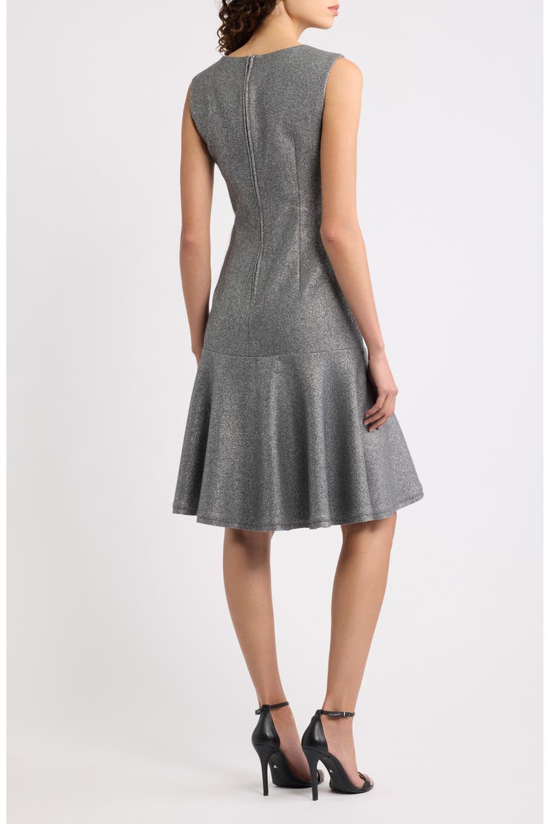 Brett Sleeveless Metallic Drop Waist Dress, Alternate, color, GREY