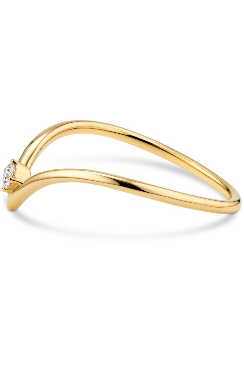 Chevron Round Lab Grown Diamond Ring in 14K Gold, Alternate, color, Yellow Gold