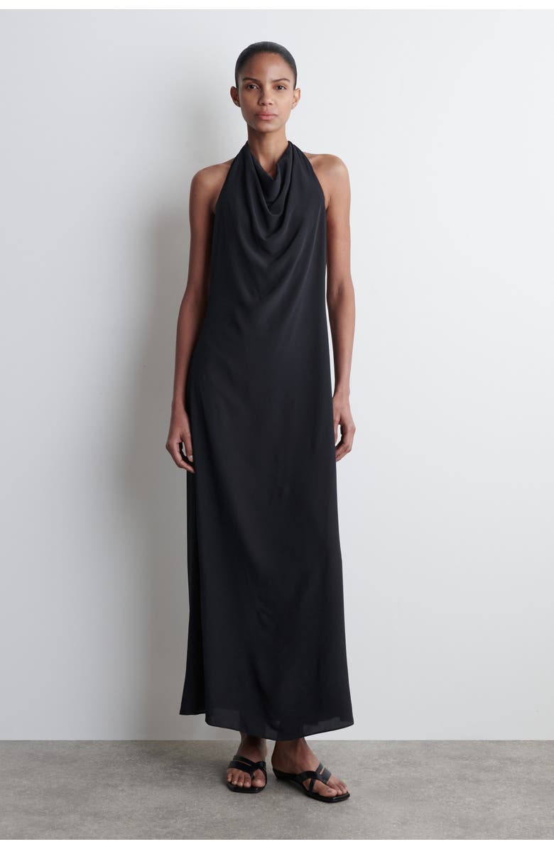 COS Cowl-Neck Maxi Dress, Main, color, Navy