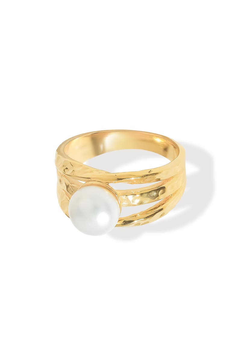 YS GEMS Cultured Pearl Split Band Ring, Alternate, color, White