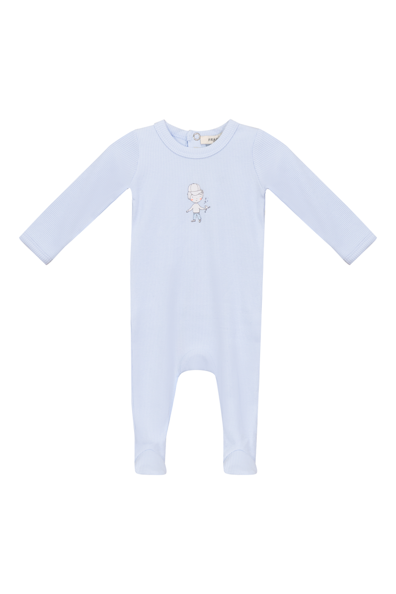 Front Chest Ribbed Romper, Main, color, Blue