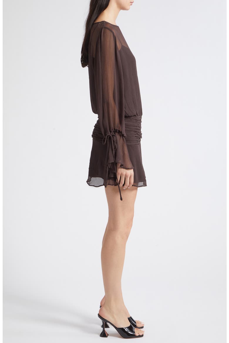 Beatrix Long Sleeve Ruched Waist Dress, Alternate, color, EARTH