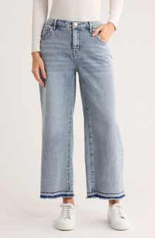 Seven7 Featherweight Release Hem Crop Wide Leg Jeans