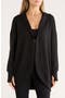Side Pocket Open Front Fleece Hoodie