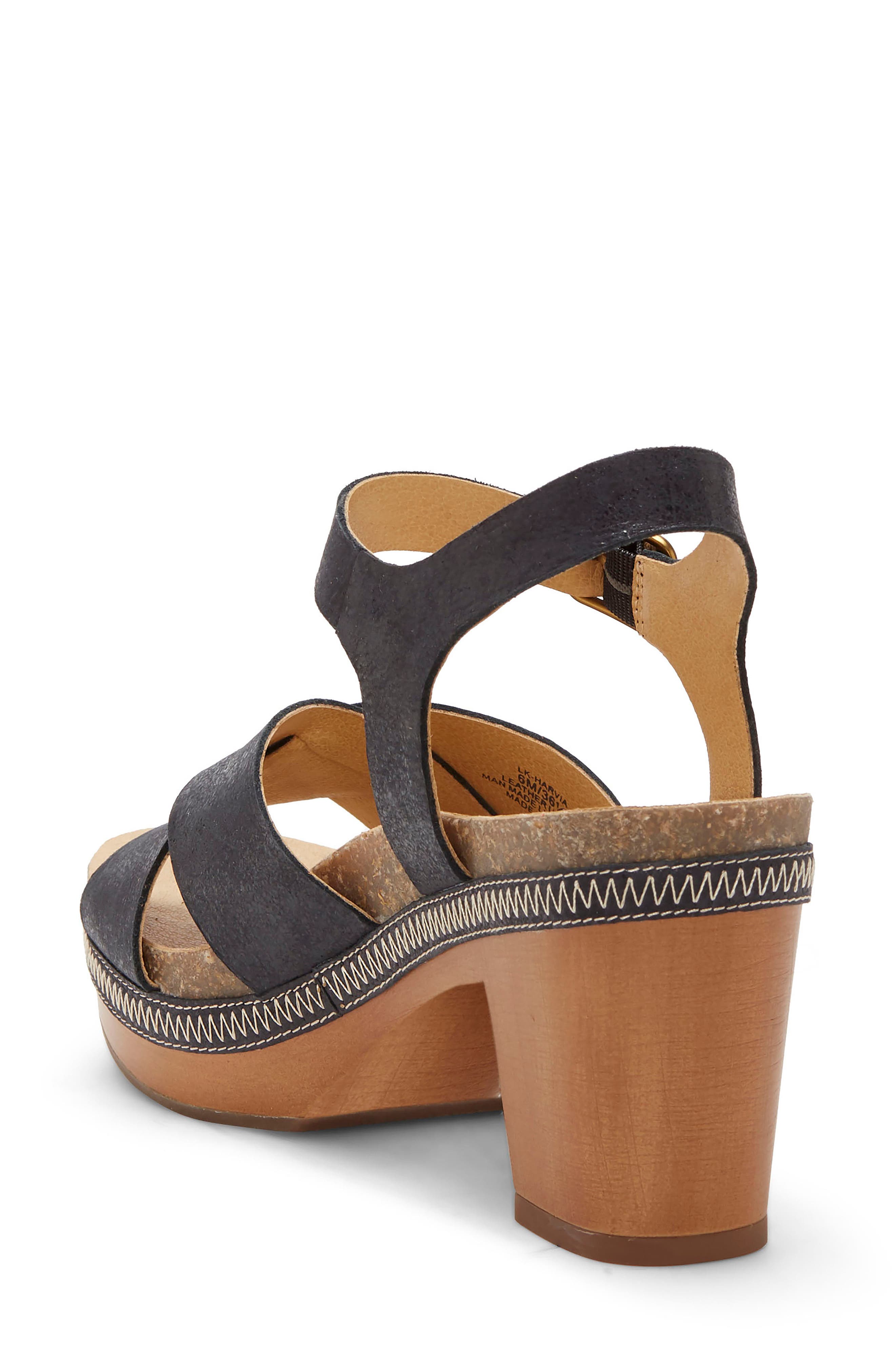 Harvia Platform Sandal, Alternate, color, BLACK LEATHER